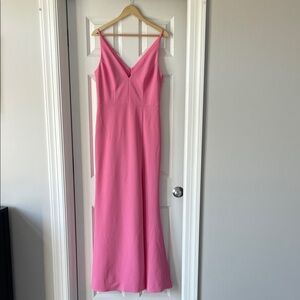 Anthropologie Pink BHLDN Stella Sleeveless V-Neck Stretch Crepe Maxi Dress